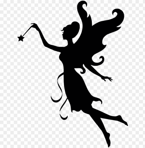 report abuse - fairy with wand silhouette PNG Graphic Isolated with Clarity
