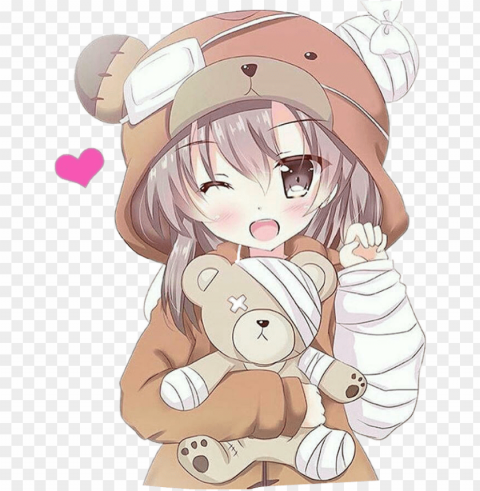 report abuse - kawaii anime bear girl Clear background PNG images comprehensive package