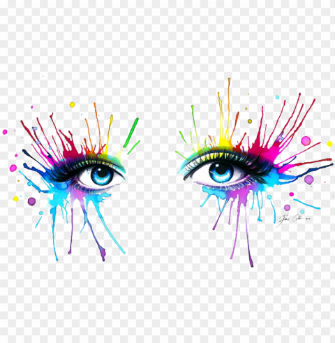 report abuse - rainbow art eyes PNG images with alpha transparency diverse set