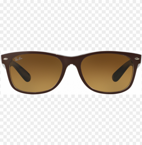 rescription ray-ban new wayfarer rb2132 sunglasses - ray ban rb 2132 618985 top mt chocolate on blue full Isolated Subject with Clear PNG Background