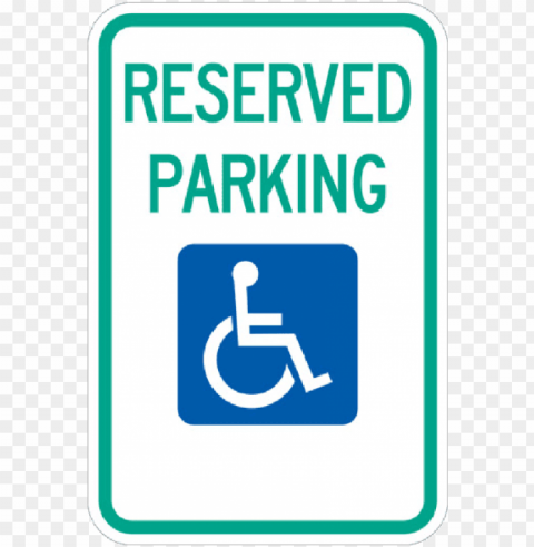 reserved handicap parking sign with symbol - reserved parking handicapped symbol and left arrow Transparent Background PNG Isolated Pattern