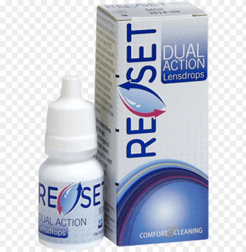 reset dual action lens eye drops 10ml Transparent Background PNG Isolated Pattern