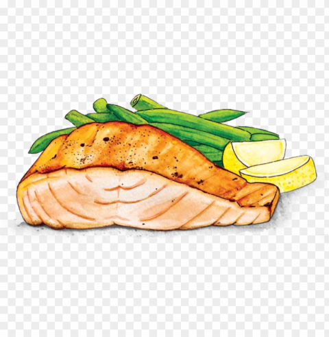 responsive image - food illustration watercolor Transparent Background PNG Isolated Character