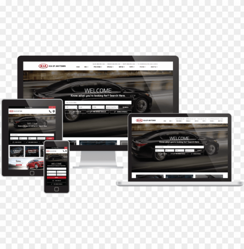responsive websites displayed on several device screens - website car Isolated Icon on Transparent Background PNG