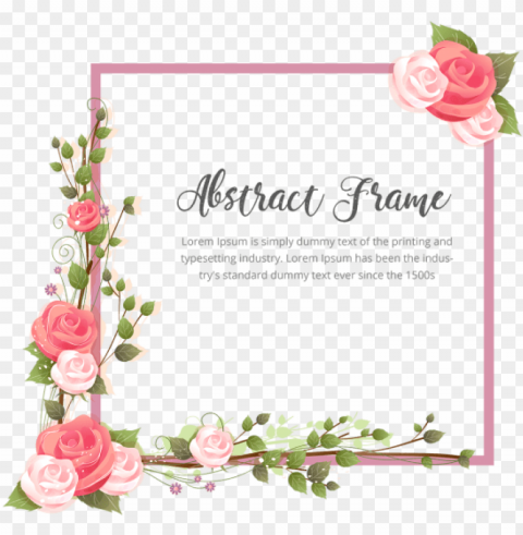 resumen de marco flor rosa con ramas - marco de flores Isolated Artwork on Clear Background PNG