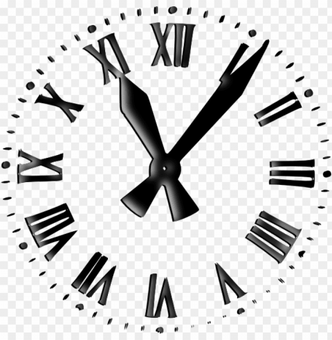 retro clockface clip art - reloj del tiempo Clear Background Isolated PNG Illustration