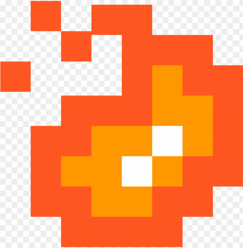 Retro Fireball - Pixel Bomb PNG Cutout