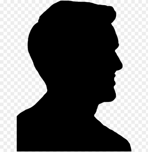 retro male face silhouette - silhouette PNG Graphic Isolated on Clear Background