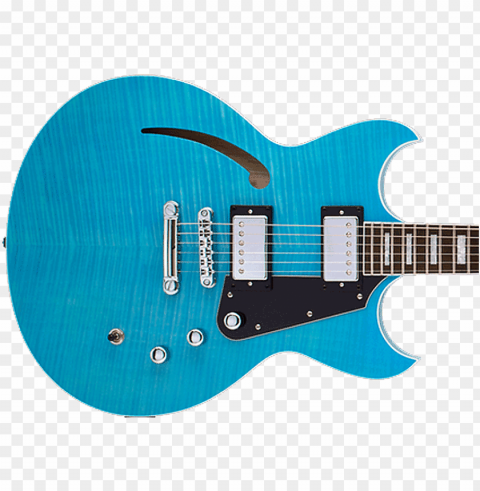 Reverend Manta Ray Hb Sky Blue Flame Maple - Electric Guitar Clean Background Isolated PNG Graphic