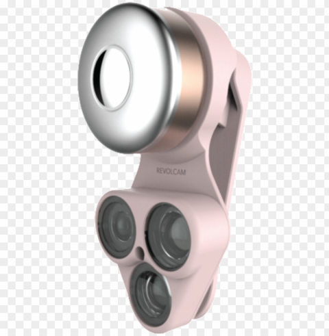 revolcam in flamingo with rose gold light - camera lens PNG for business use