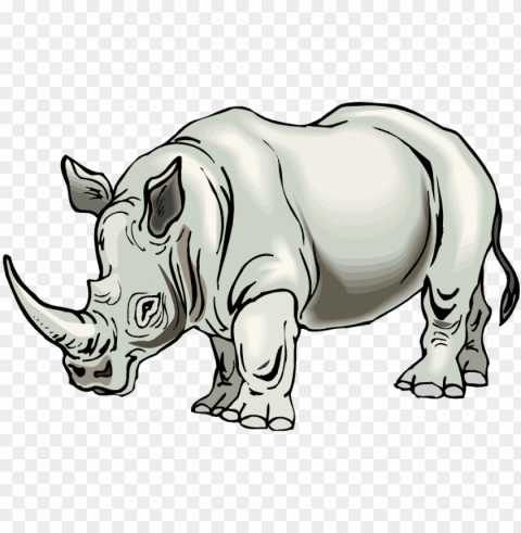 rhino-16 - rhino clipart Transparent Background Isolated PNG Design Element