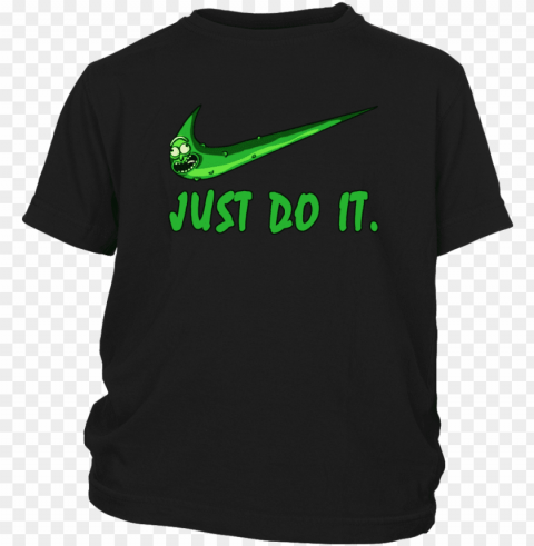 rick and morty just do it nike logo shirts t shirt - kids vamposite shirt - every penny - black Isolated Element in HighResolution Transparent PNG