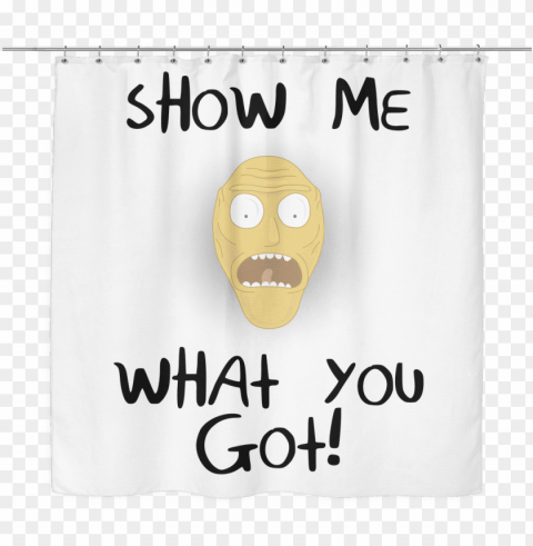 rick and morty show me what you got shower curtain - face mask PNG images with no background essential