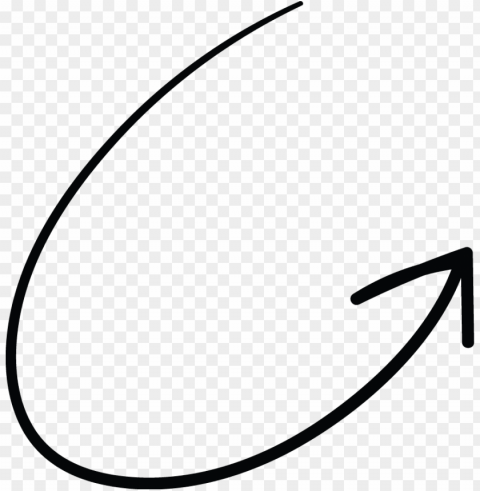 right arrow curve line tail doodle - line art Clear Background PNG Isolated Graphic Design