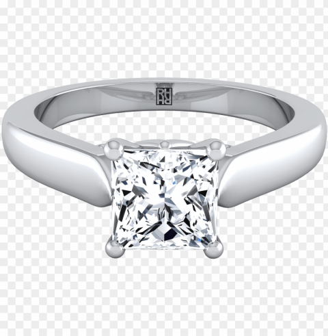 rincess cut diamond engagement ring with scroll gallery - princess cut Transparent Background Isolated PNG Art