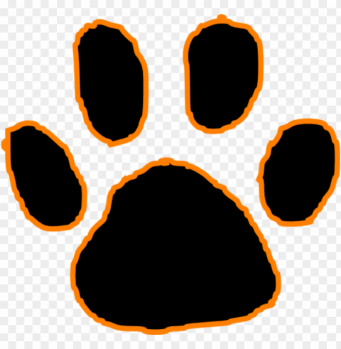 rint frees that you can download to - orange paw print clip art PNG photo