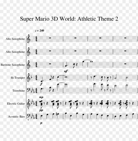 rint - super mario 3d world trumpet sheet music Isolated Artwork on Transparent PNG