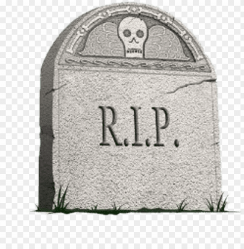 Rip Headstone Side View ClearCut Background Isolated PNG Art