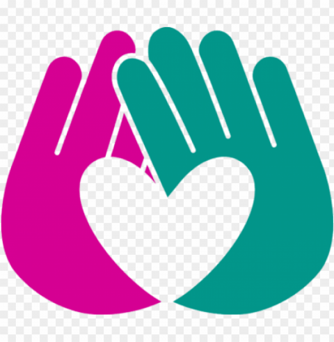 rise up against bullying - two hands making a heart logo Transparent PNG Isolated Artwork