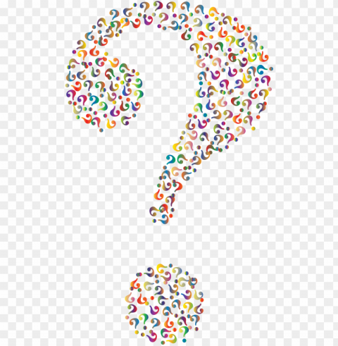 rismatic question mark fractal - clipart question mark Transparent Background PNG Isolated Illustration