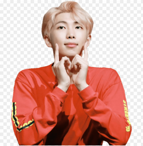 rm sticker - namjoon red cute PNG transparent vectors