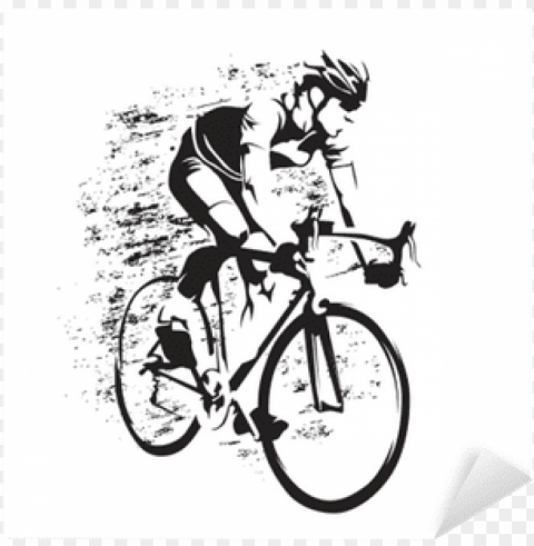 road cyclist on his bike abstract grungy vector silhouette - cycling france silhouette Isolated Graphic on Clear Background PNG