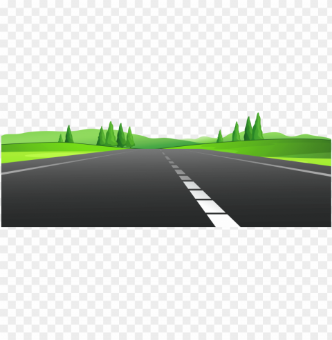 road with grass clipart - road clipart Isolated Subject in Transparent PNG