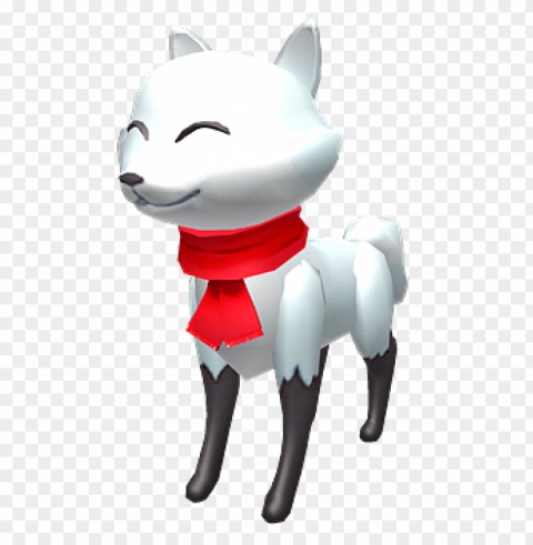 roblox arctic fox Transparent Background PNG Isolated Illustration