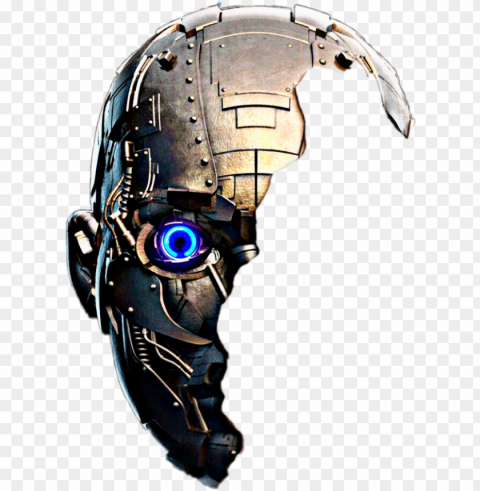 robot halfmask halfside mask sticker alexassticker - picsart robot mask Transparent PNG Isolated Object with Detail