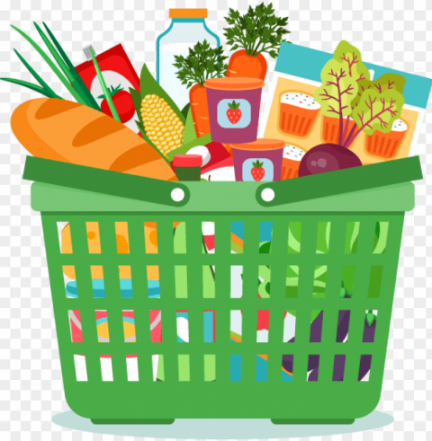 roceries vector food basket freeuse - grocery basket clip art Clear PNG images free download