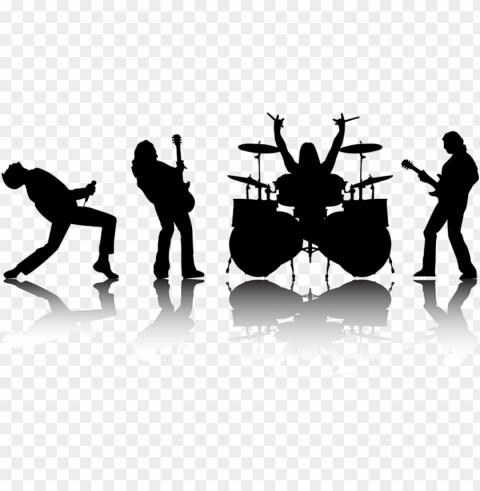 rock band silhouette Isolated Icon in HighQuality Transparent PNG