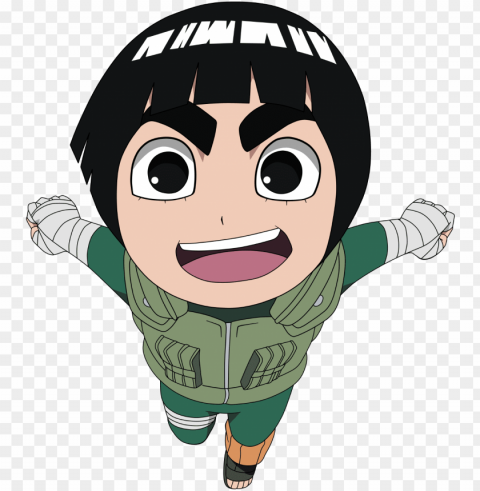 rock lee full body - naruto rock lee chibi Isolated Subject in Transparent PNG Format