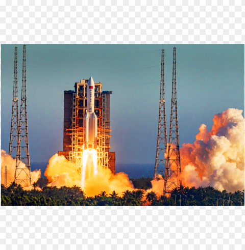 Rocket launch cz5b PNG transparent images for social media