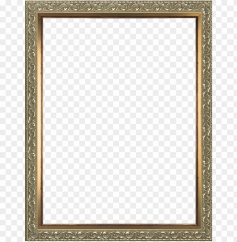 rococo silver and burnished gold custom stacked frame - gold and silver frame PNG for free purposes