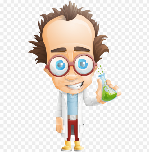 rofessor nuts-chmitz - mad scientist cartoon character HighResolution Transparent PNG Isolated Graphic