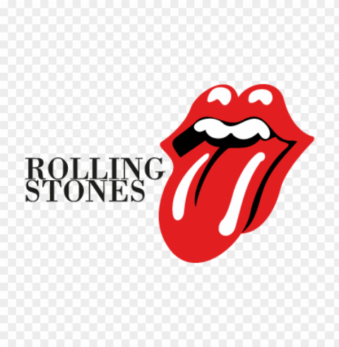 rolling stones music vector logo free PNG isolated