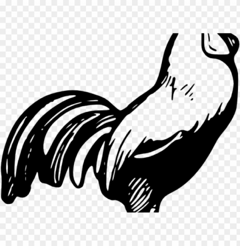 rooster silhouette cliparts - cock a doodle doo coloring page HighQuality Transparent PNG Isolated Element Detail