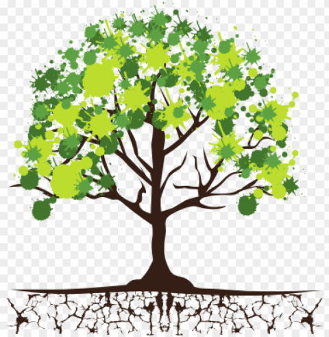 roots clipart tree icon - tree with roots and leaves PNG for web design