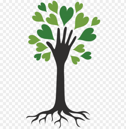 roots of compassion dgt - kindness tree clip art Isolated Illustration with Clear Background PNG