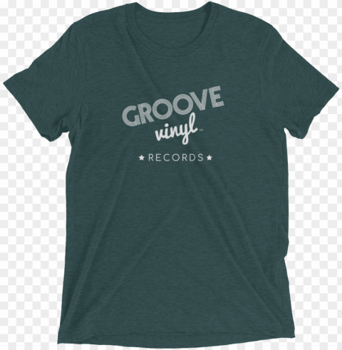 roove vinyl records logo tri blend crewneck t shirt - gifts for football fans - jj watt - texans - nfl Isolated Icon on Transparent Background PNG