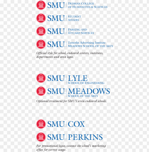 roper formats for employing the smu logo in conjunction - southern methodist university Clean Background PNG Isolated Art