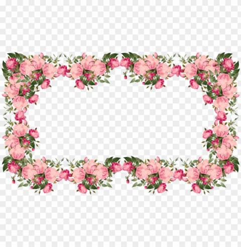 Rose Flower Borders Transparent Background PNG Isolated Character