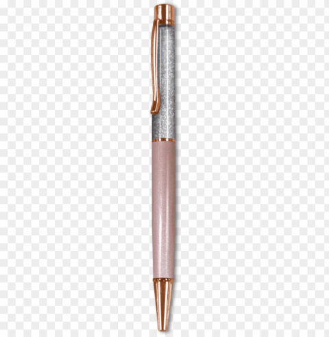 rose gold & silver glitter pen - rose HighQuality PNG with Transparent Isolation