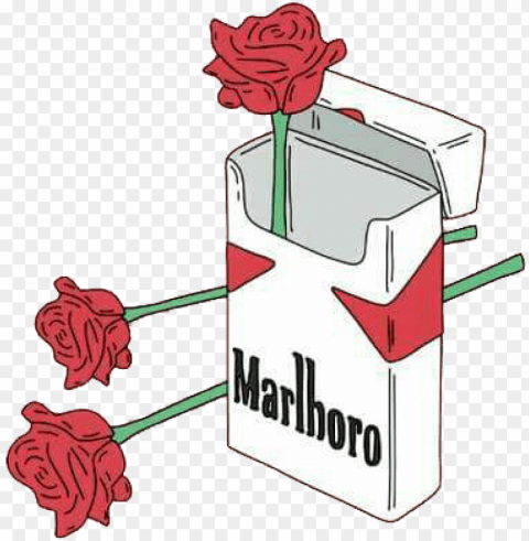 rose marlboro and pink image - stickers tumblr cigarros PNG file with alpha