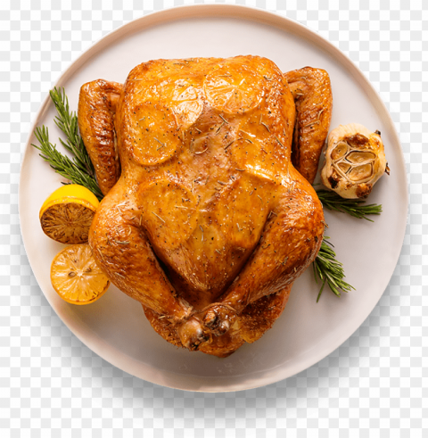 rosemary lemon roasted chicken - cooked chicken meat Transparent PNG Isolated Illustrative Element