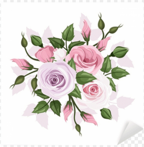 roses and lisianthus flowers - vector graphics Transparent PNG artworks for creativity