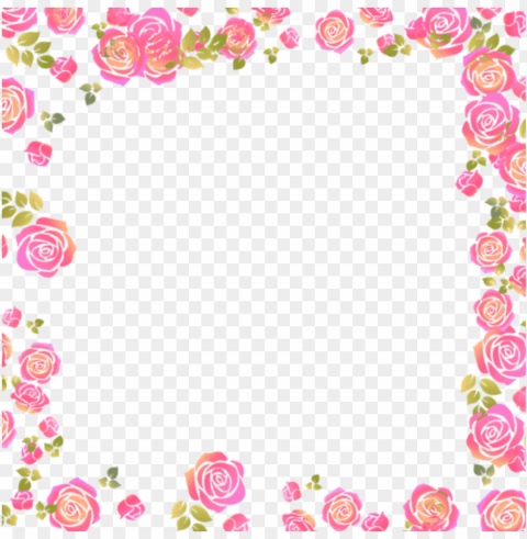 roses rose border flowers flowers pink - picture frame Transparent PNG images extensive variety