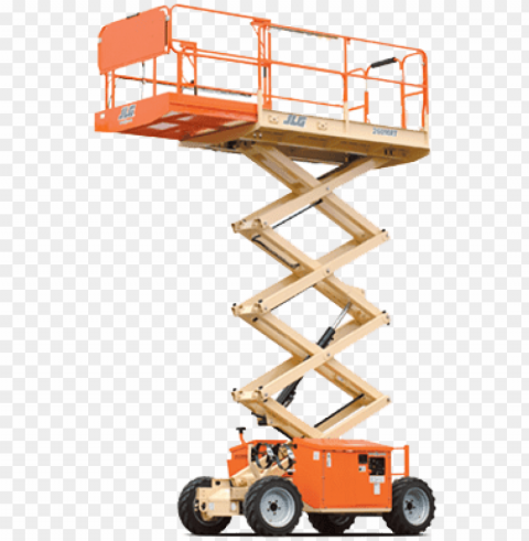 rough terrain scissor lift action - scissor lift Isolated Illustration in Transparent PNG PNG transparent with Clear Background ID c739c801