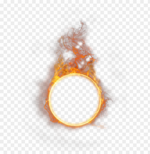 round circle outline frame flame fire with smoke High-definition transparent PNG