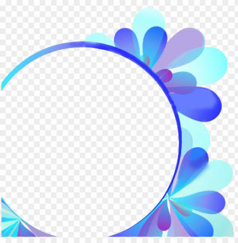 round floral blue frame - blue floral frame Transparent PNG Isolated Illustration